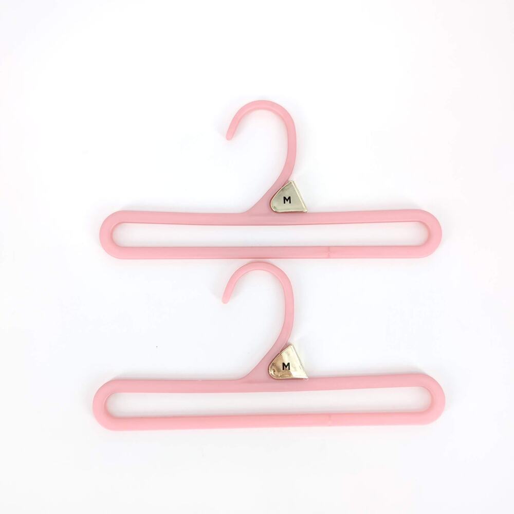 TWO Pink DOG CAT PET Clothing Coat Hangers - Size M - GUC